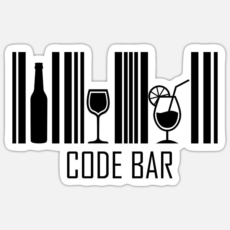 Code Bar - Sticker taille S (10 x 10 cm) - blanc mat