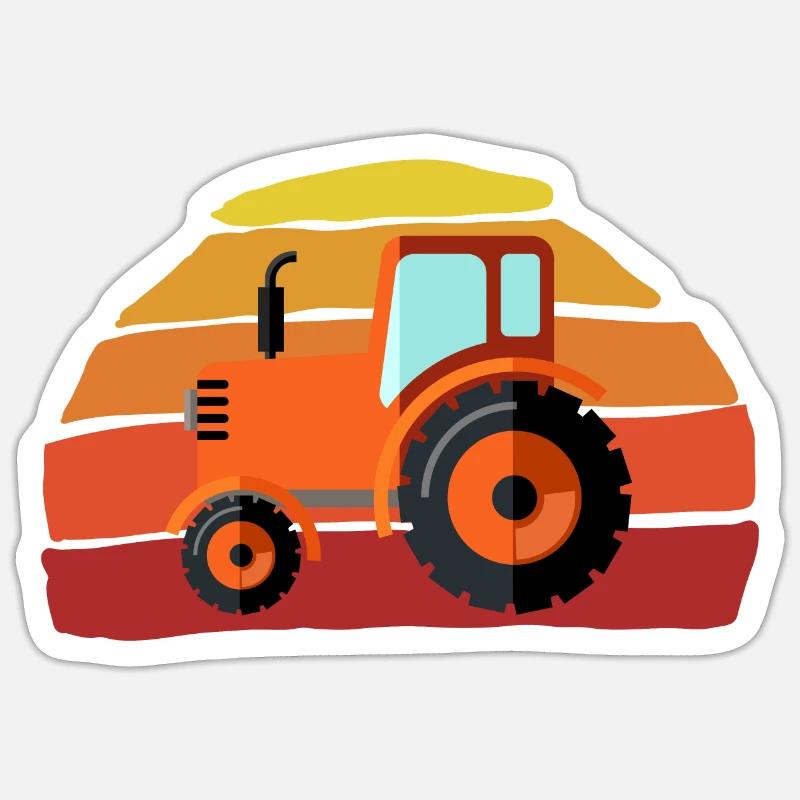 Traktor - Sticker Größe S (10 x 10 cm) - Mattweiß