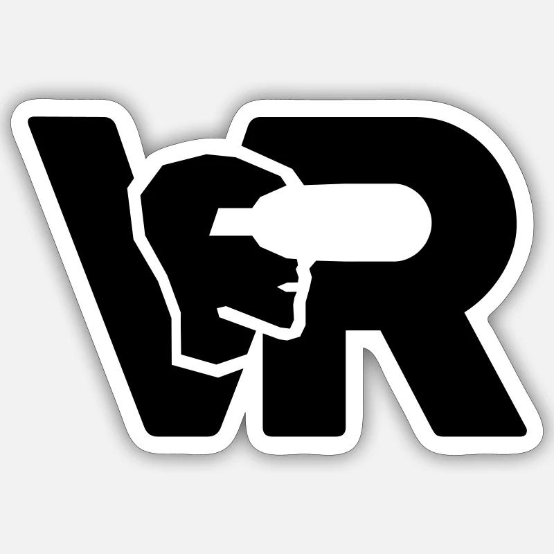 Réalité virtuelle VR - Sticker taille S (10 x 10 cm) - blanc mat