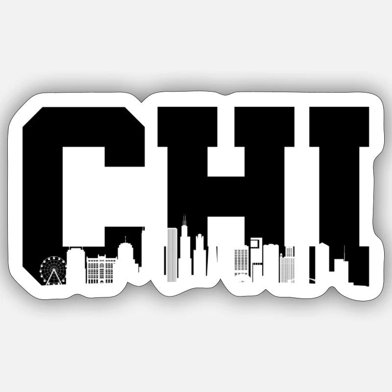 Chicago - Sticker taille S (10 x 10 cm) - blanc mat