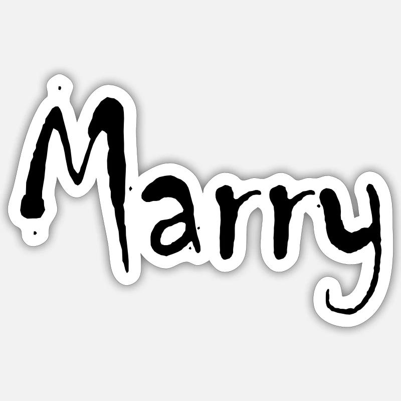 Marry - Sticker Größe S (10 x 10 cm) - Mattweiß