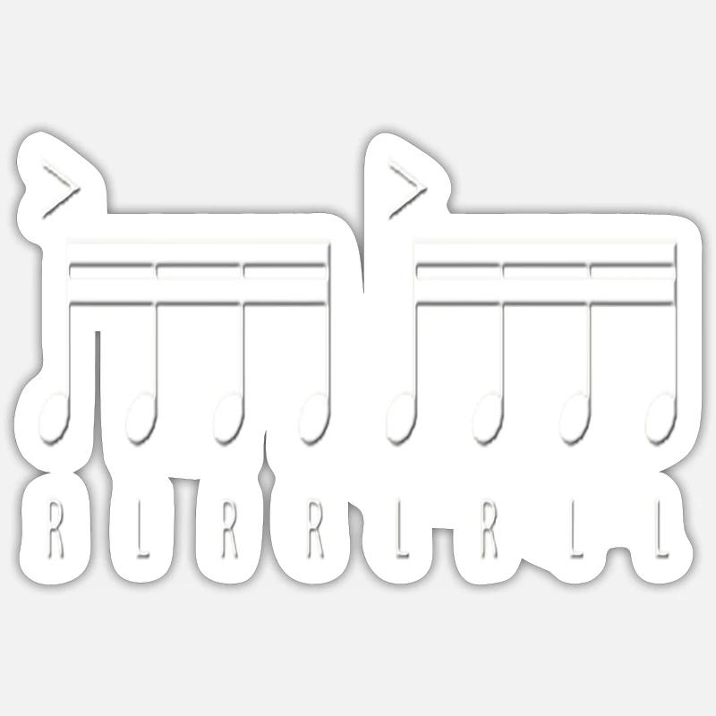 Paradiddle Drumming Drummer - Sticker size S (10 x 10 cm) - white matte