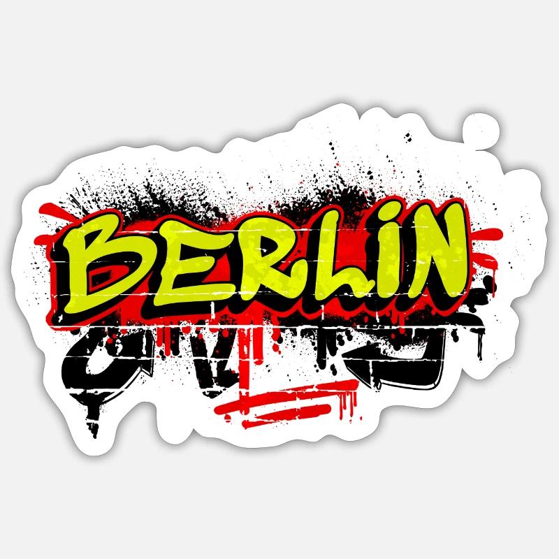 Berlin graffiti design - Sticker size S (10 x 10 cm) - white matte