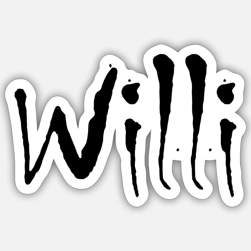willi - Sticker Größe S (10 x 10 cm) - Mattweiß