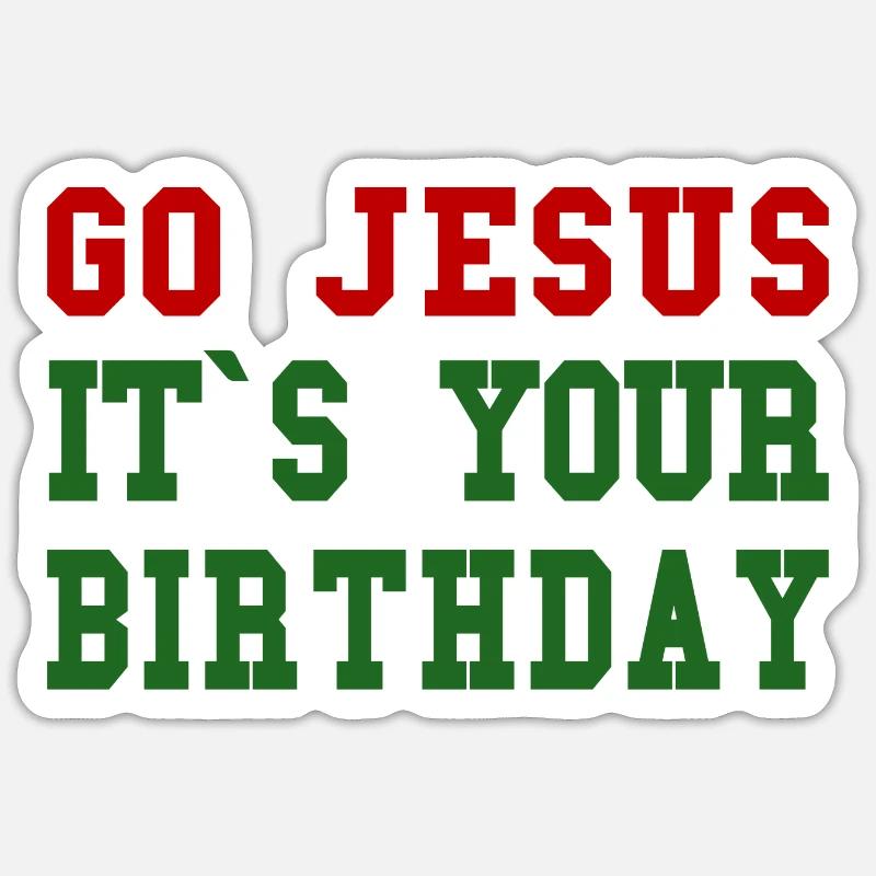 Go Jesus - Sticker size S (10 x 10 cm) - white matte
