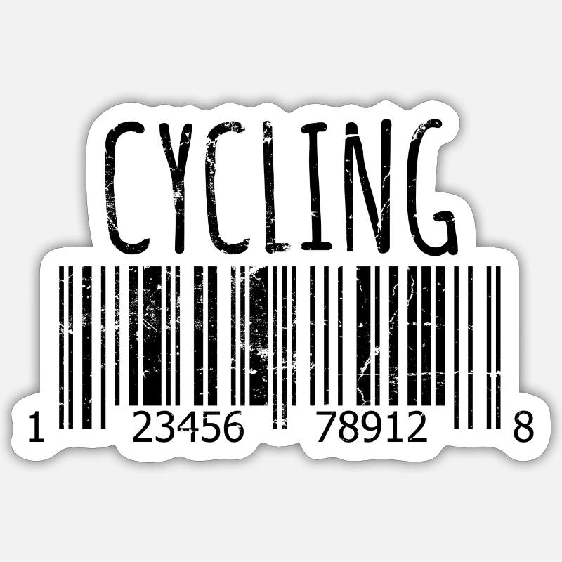 Cycling Barcode Cycling Cyclists Cyclists - Sticker size S (10 x 10 cm) - white matte