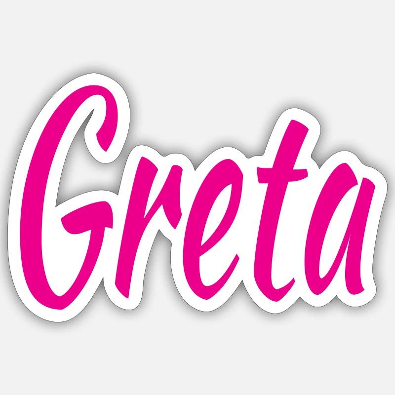 Greta - Sticker taille S (10 x 10 cm) - blanc mat