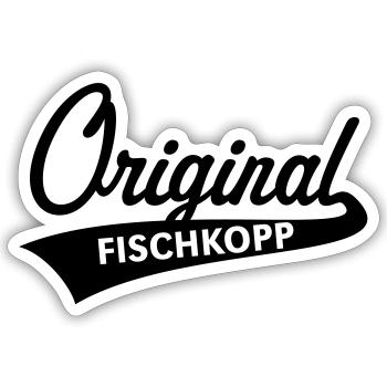 Original Fischkopp (Norddeutsch / Nordisch / 1C) - Sticker Größe S (10 x 10 cm) - Mattweiß - Vorne
