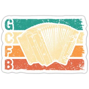 Retro Steirische Harmonika GCFB, Quetschn - Sticker Größe S (10 x 10 cm) - Mattweiß - Vorne