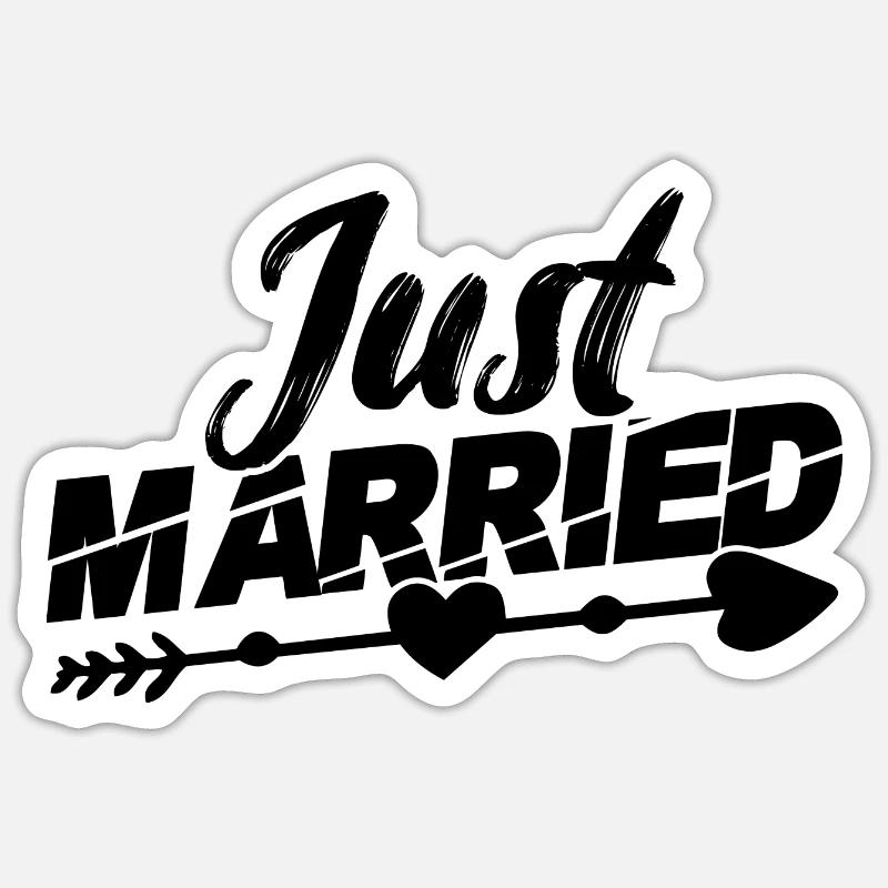 vient de se marier Sticker taille S (10 x 10 cm)