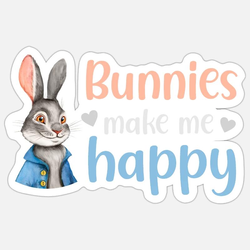 Lapin Lapin - Sticker taille S (10 x 10 cm) - blanc mat