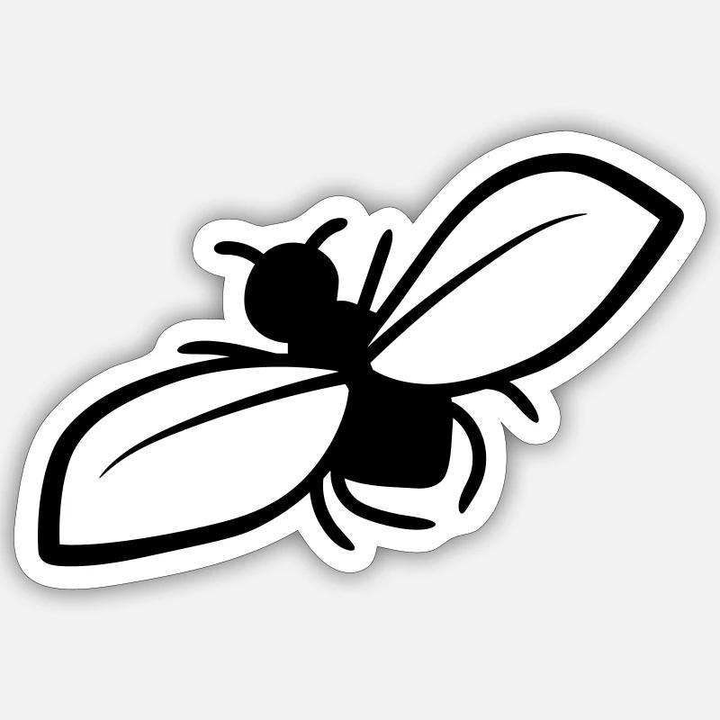Design Annoying Fly - Sticker size S (10 x 10 cm) - white matte