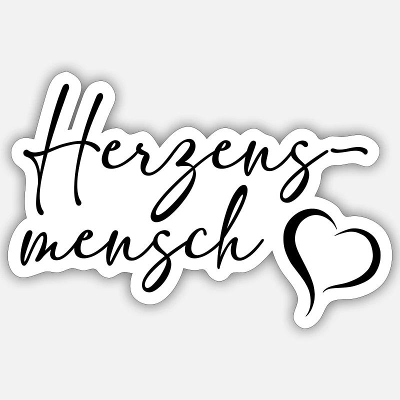 Herzensmensch by csDesign - Sticker Größe S (10 x 10 cm) - Mattweiß