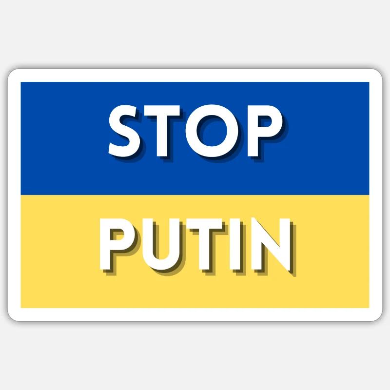 Arrêtez Poutine| Conflit en Ukraine Sticker taille S (10 x 10 cm)