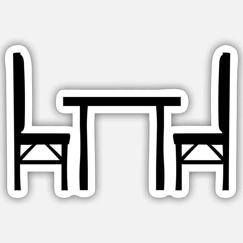 Table 2 chairs Sticker size S (10 x 10 cm)