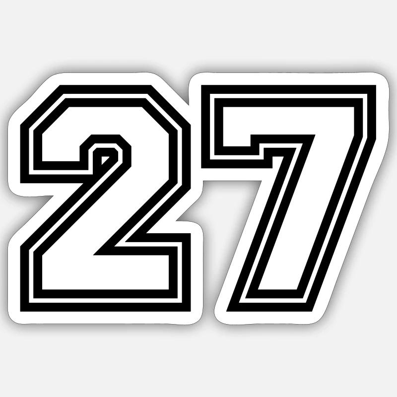 Symbole numérique 27 - Sticker taille S (10 x 10 cm) - blanc mat
