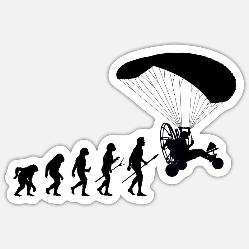 Trike-Gleitschirm Evolution Paragleiten mit Motor - Sticker Größe S (10 x 10 cm) - Mattweiß