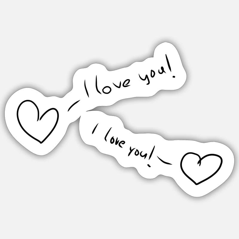 hjerter hjerte - Sticker størrelse S (10 x 10 cm) - mat hvid