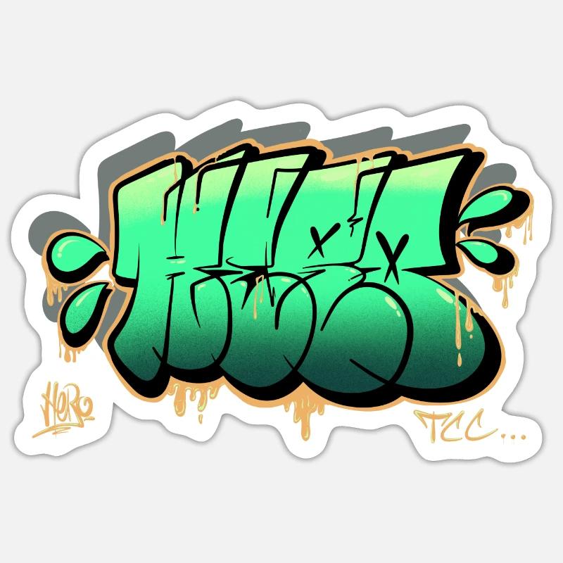 Throwup Graffiti - Sticker Größe S (10 x 10 cm) - Mattweiß
