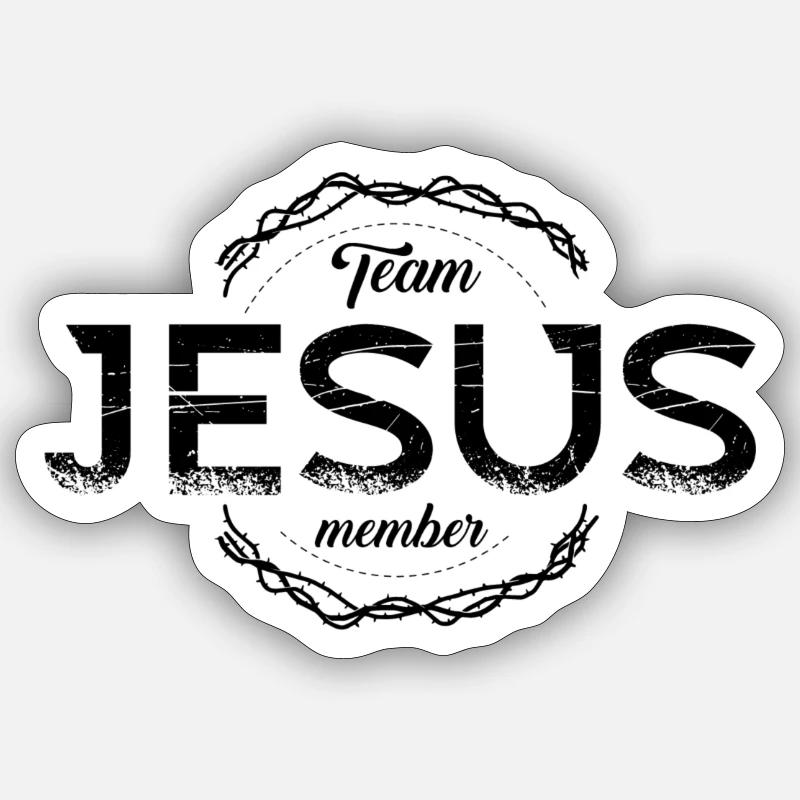 Team Jesus - Sticker size S (10 x 10 cm) - white matte