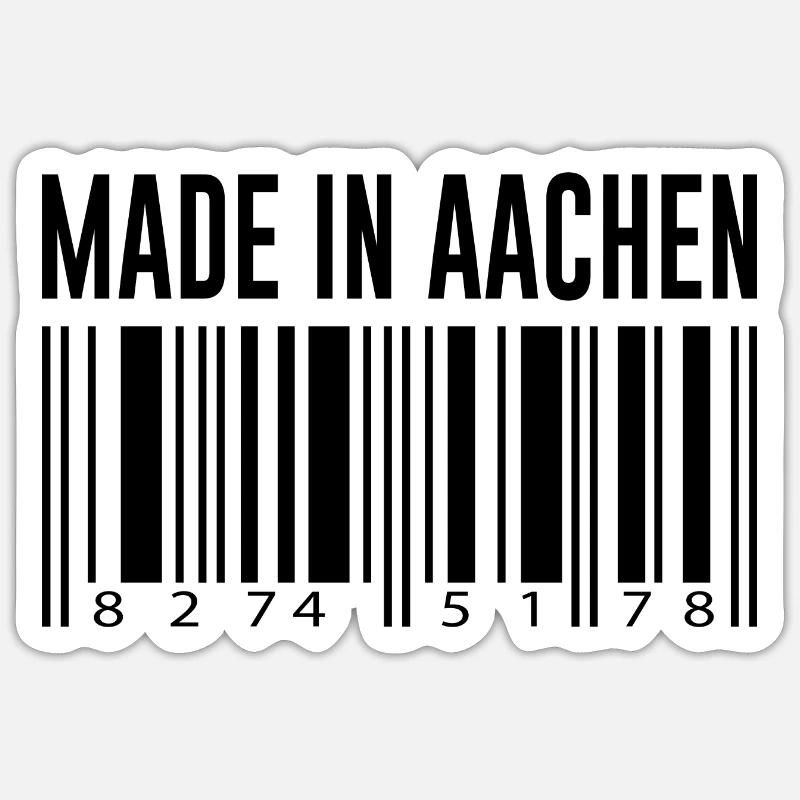 Aachen Germany City Barcode Gift Sticker size S (10 x 10 cm)