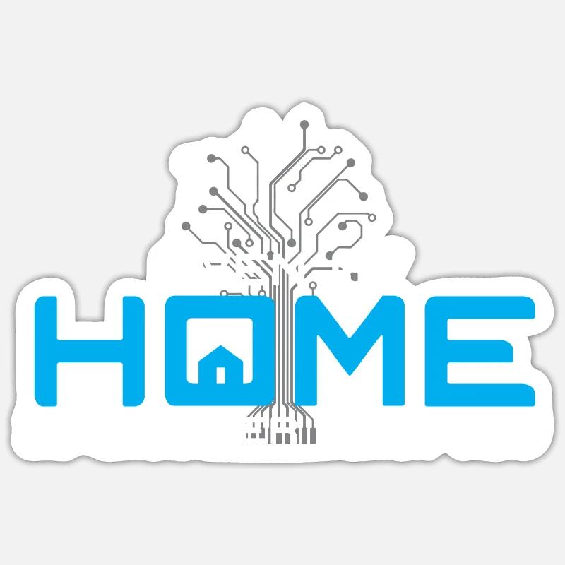 Nerd Smart Home Home Technologie Smarthome - Sticker taille S (10 x 10 cm) - blanc mat