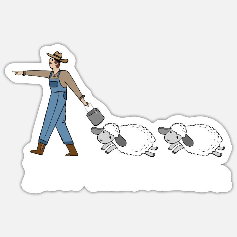 Schafe Hirte Follower Geschenk Schäfer Schafbock Sticker Größe S (10 x 10 cm)