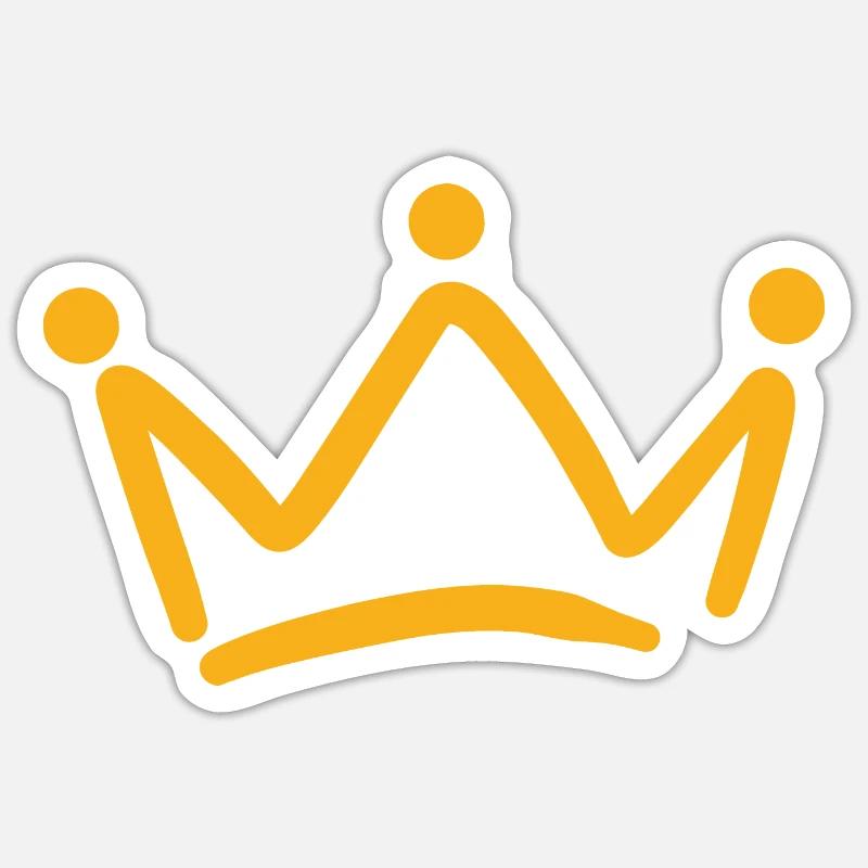 Couronne - Sticker taille S (10 x 10 cm) - blanc mat