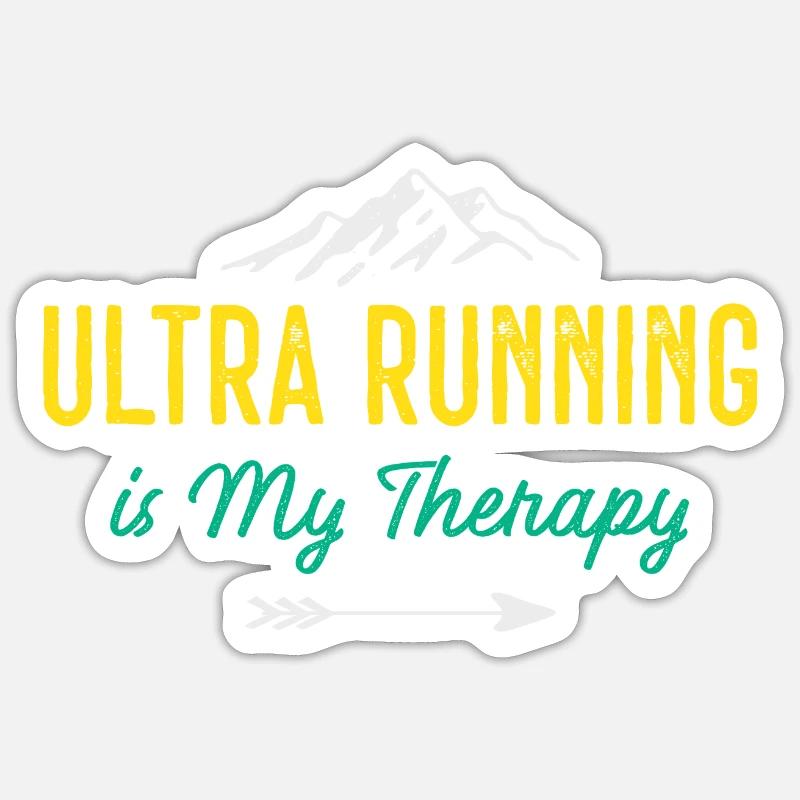 Ultra Running is My Therapy - Sticker size S (10 x 10 cm) - white matte