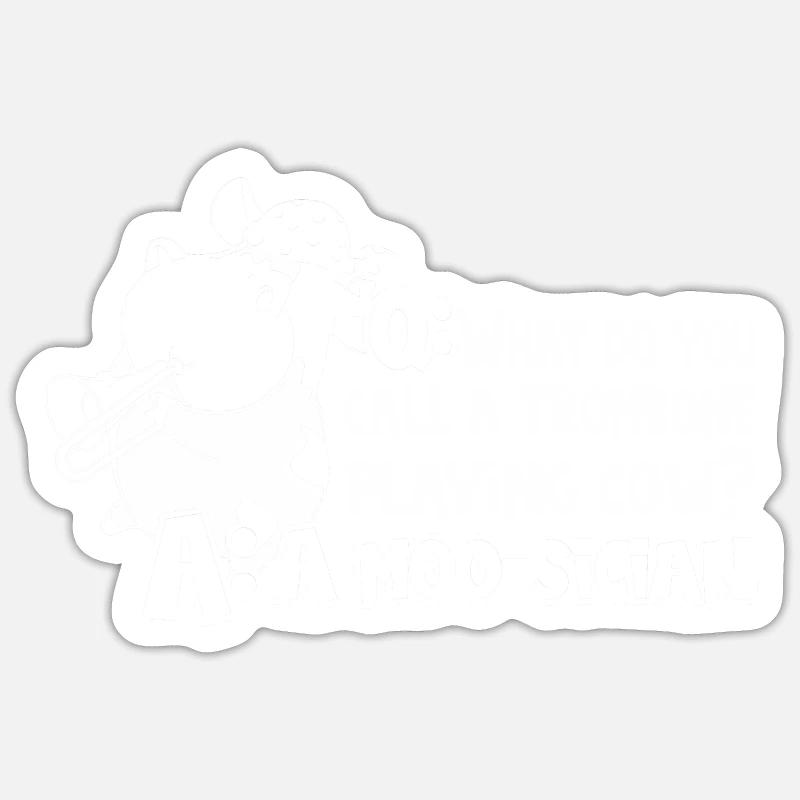 Trombone - Sticker size S (10 x 10 cm) - white matte