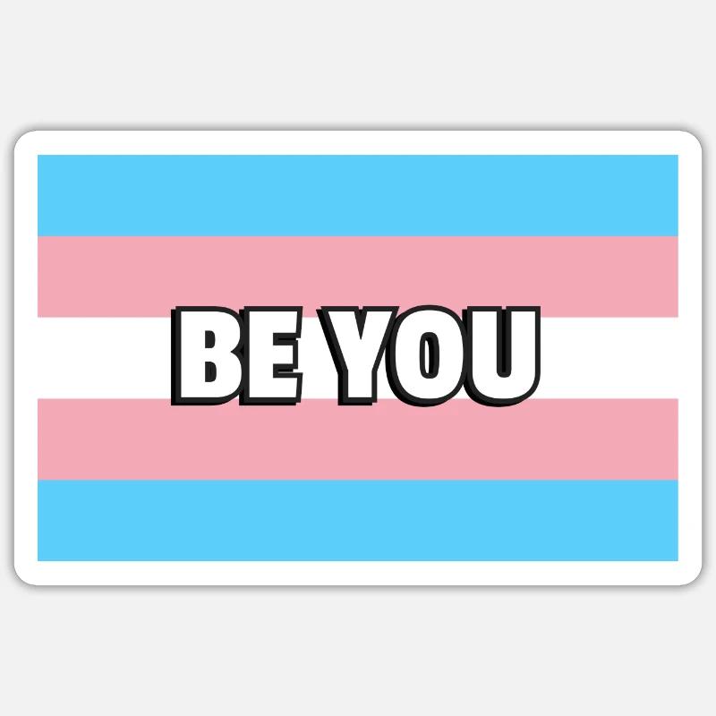 Fierté trans SOYEZ VOUS - Sticker taille S (10 x 10 cm) - blanc mat