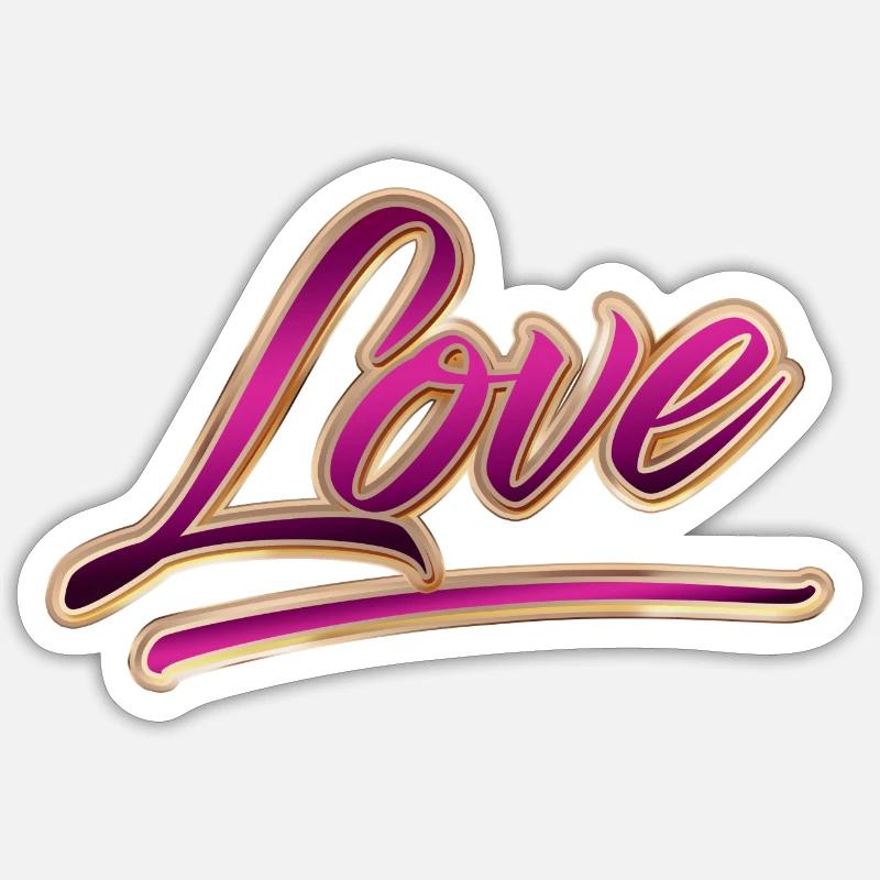 « Amour » Violet Sticker taille S (10 x 10 cm)