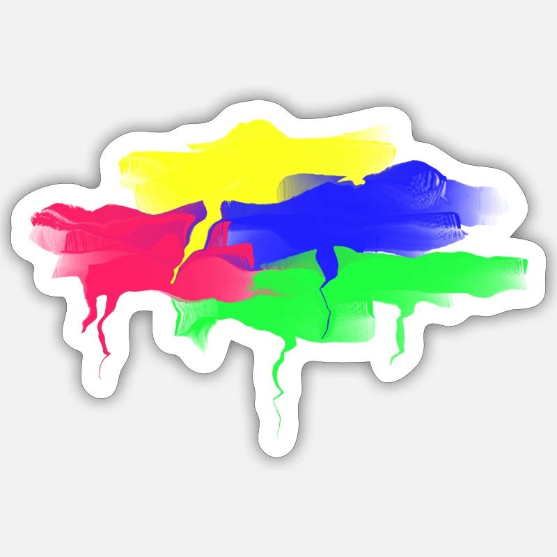 Farbe - Bunt - Leben - Spaß Sticker Größe S (10 x 10 cm)