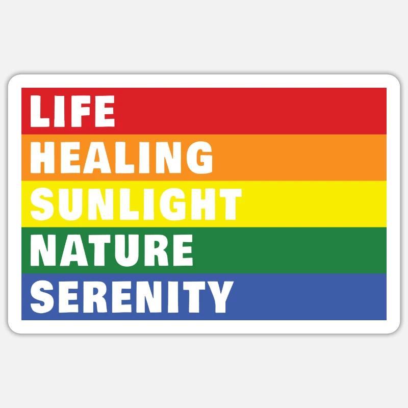 Drapeau arc-en-ciel de la fierté lgbtq - Sticker taille S (10 x 10 cm) - blanc mat