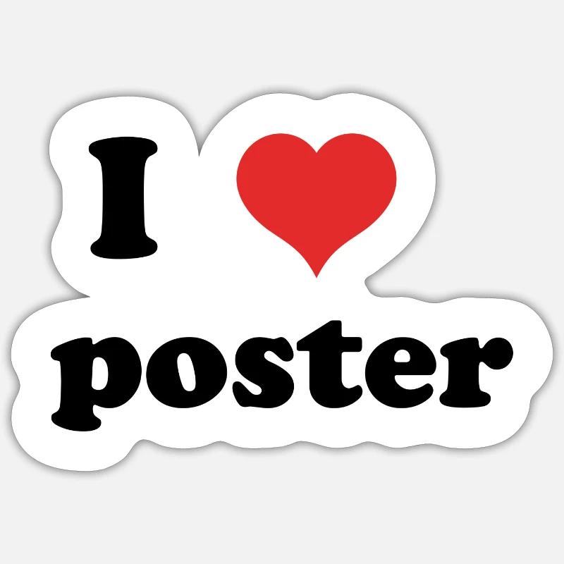 J’aime l’affiche - Sticker taille S (10 x 10 cm) - blanc mat