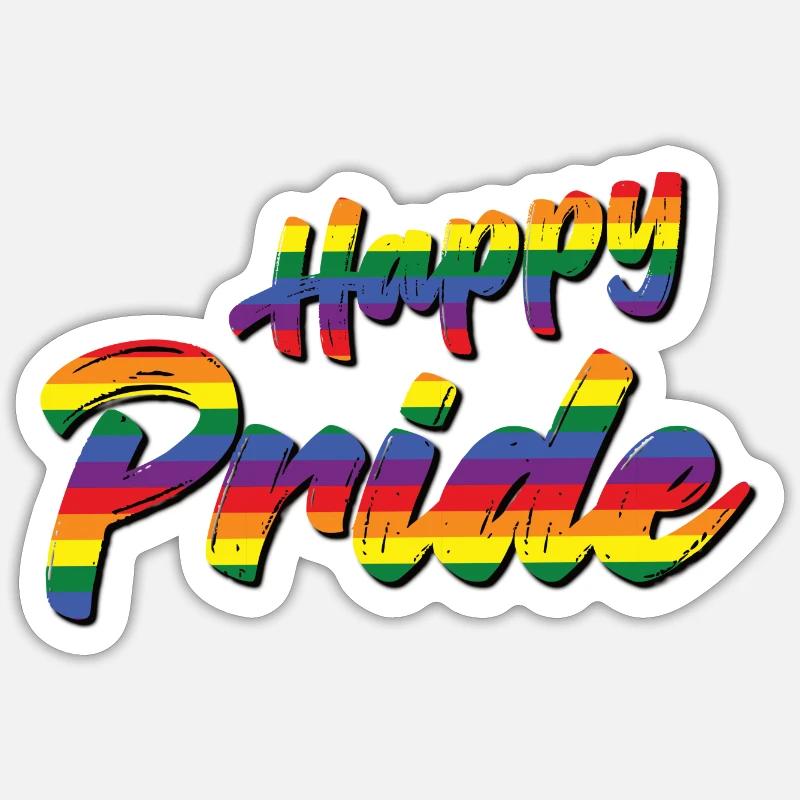 Fierté heureuse Sticker taille S (10 x 10 cm)