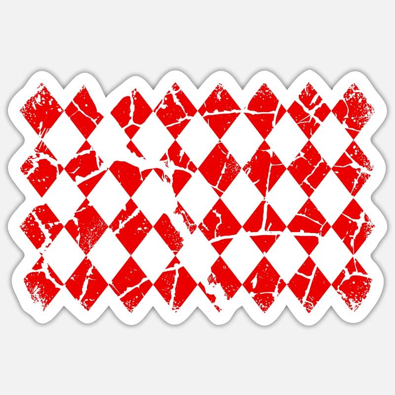 Karo Muster - Angoumois - Sticker Größe S (10 x 10 cm) - Mattweiß