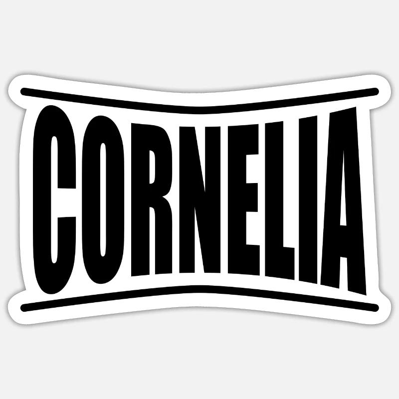 Cornelia T-Shirt Geschenkidee - Sticker Größe S (10 x 10 cm) - Mattweiß