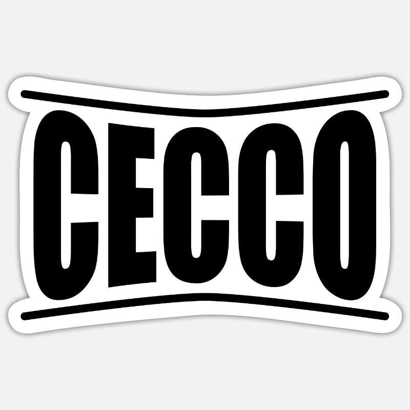Cecco T-Shirt Geschenkidee - Sticker Größe S (10 x 10 cm) - Mattweiß