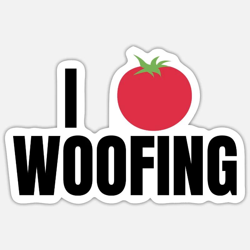 Ich liebe Woofing - Sticker Größe S (10 x 10 cm) - Mattweiß