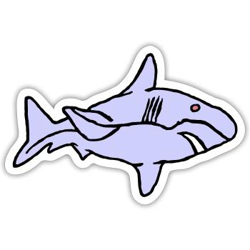 Fish Shark Predator Predator Water Graffiti Ocean - Sticker size S (10 x 10 cm) - white matte - Front