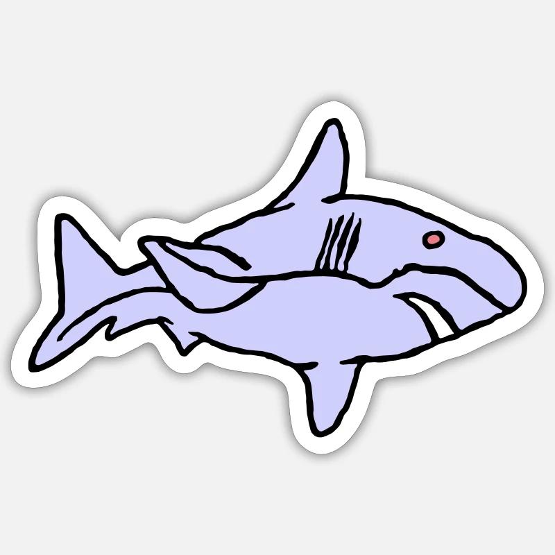 Fish Shark Predator Predator Water Graffiti Ocean Sticker size S (10 x 10 cm)