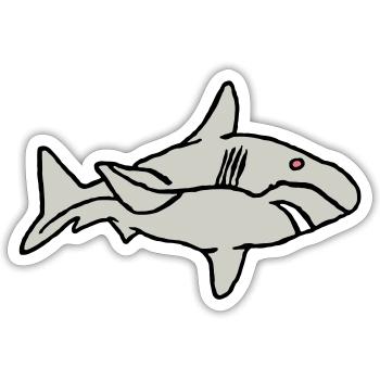 Fish Shark Predator Predator Water Graffiti Ocean - Sticker size S (10 x 10 cm) - white matte - Front