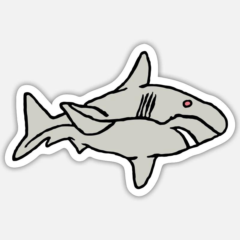 Fish Shark Predator Predator Water Graffiti Ocean Sticker size S (10 x 10 cm)