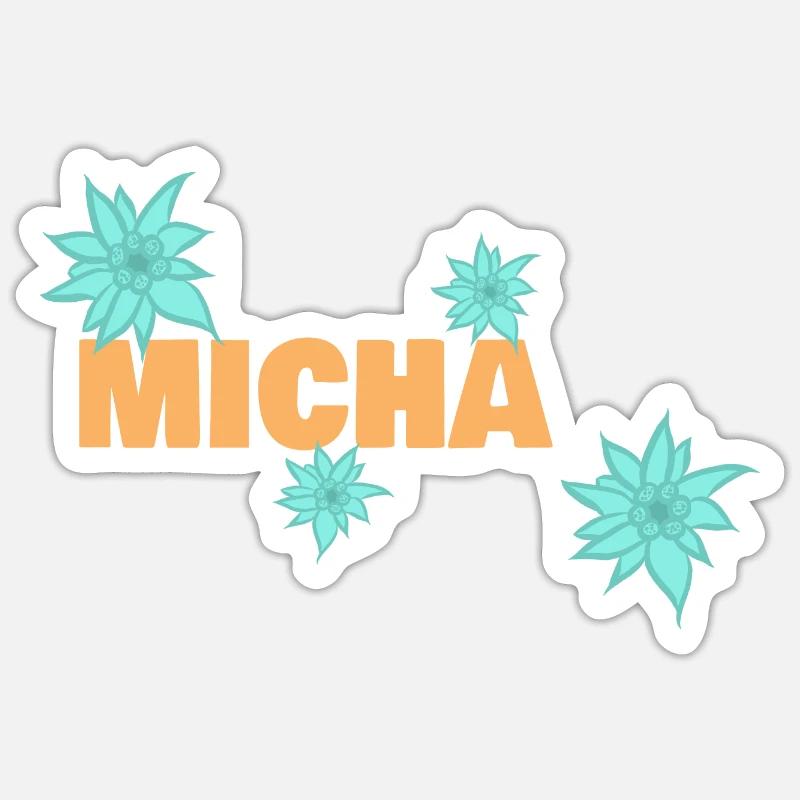Edelweiß Micha - Sticker Größe S (10 x 10 cm) - Mattweiß