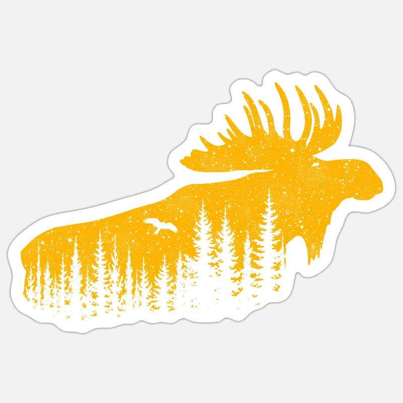 Elk - Sticker size S (10 x 10 cm) - white matte