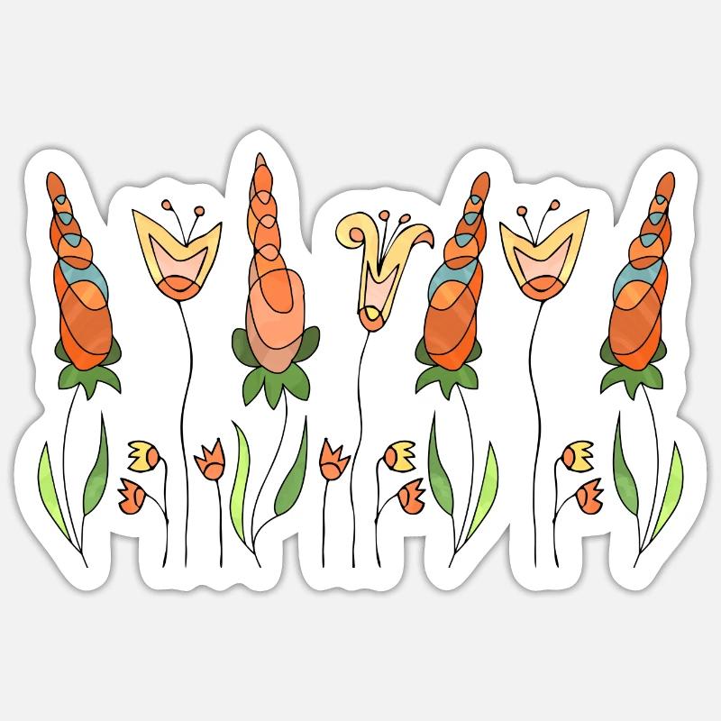 Blumen - Sticker Größe S (10 x 10 cm) - Mattweiß
