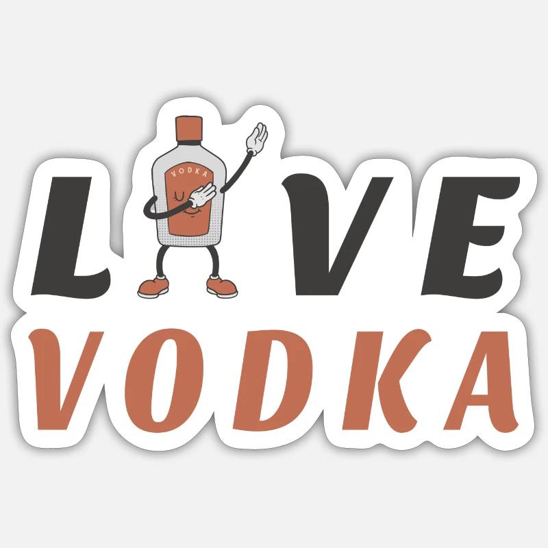 vodka d'amour - Sticker taille S (10 x 10 cm) - blanc mat