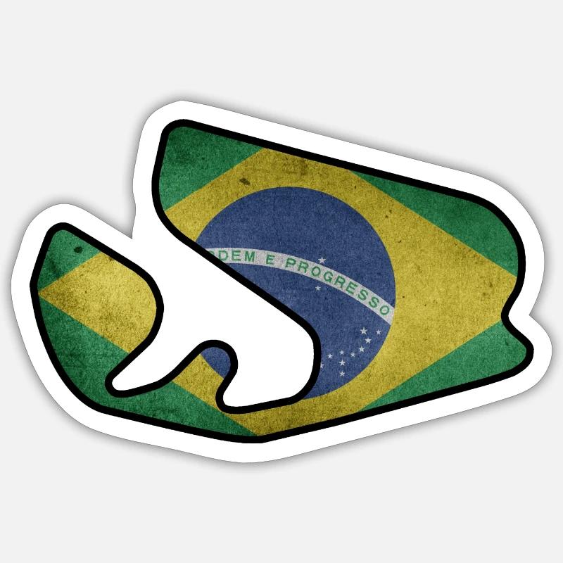 Circuit du Brésil avec drapeau Sticker taille S (10 x 10 cm)
