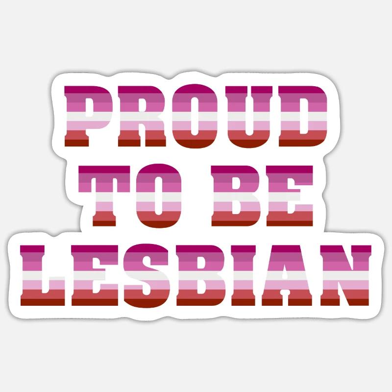 Fière d’être lesbienne - Sticker taille S (10 x 10 cm) - blanc mat